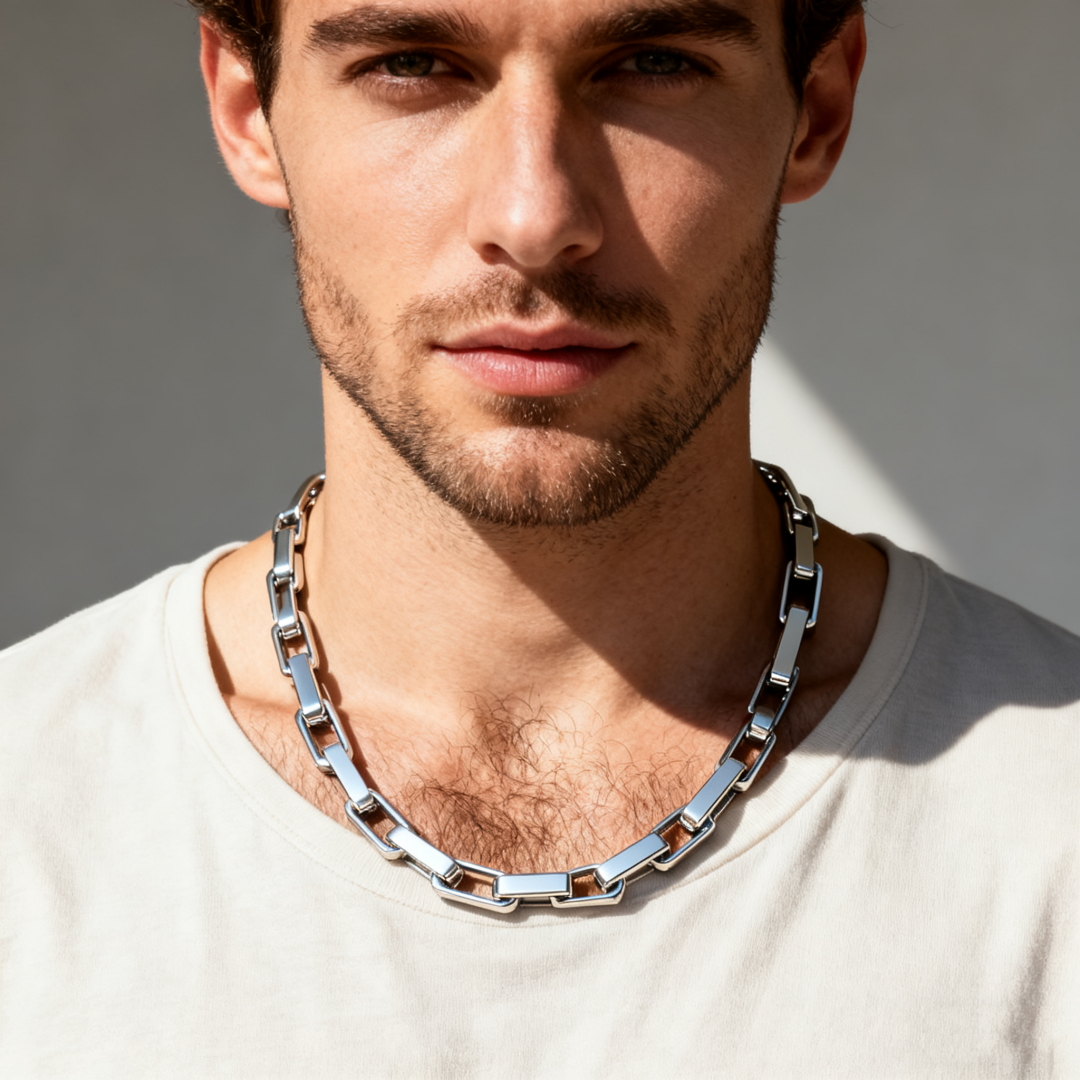 Square Titanium Steel Bracelet / Necklace