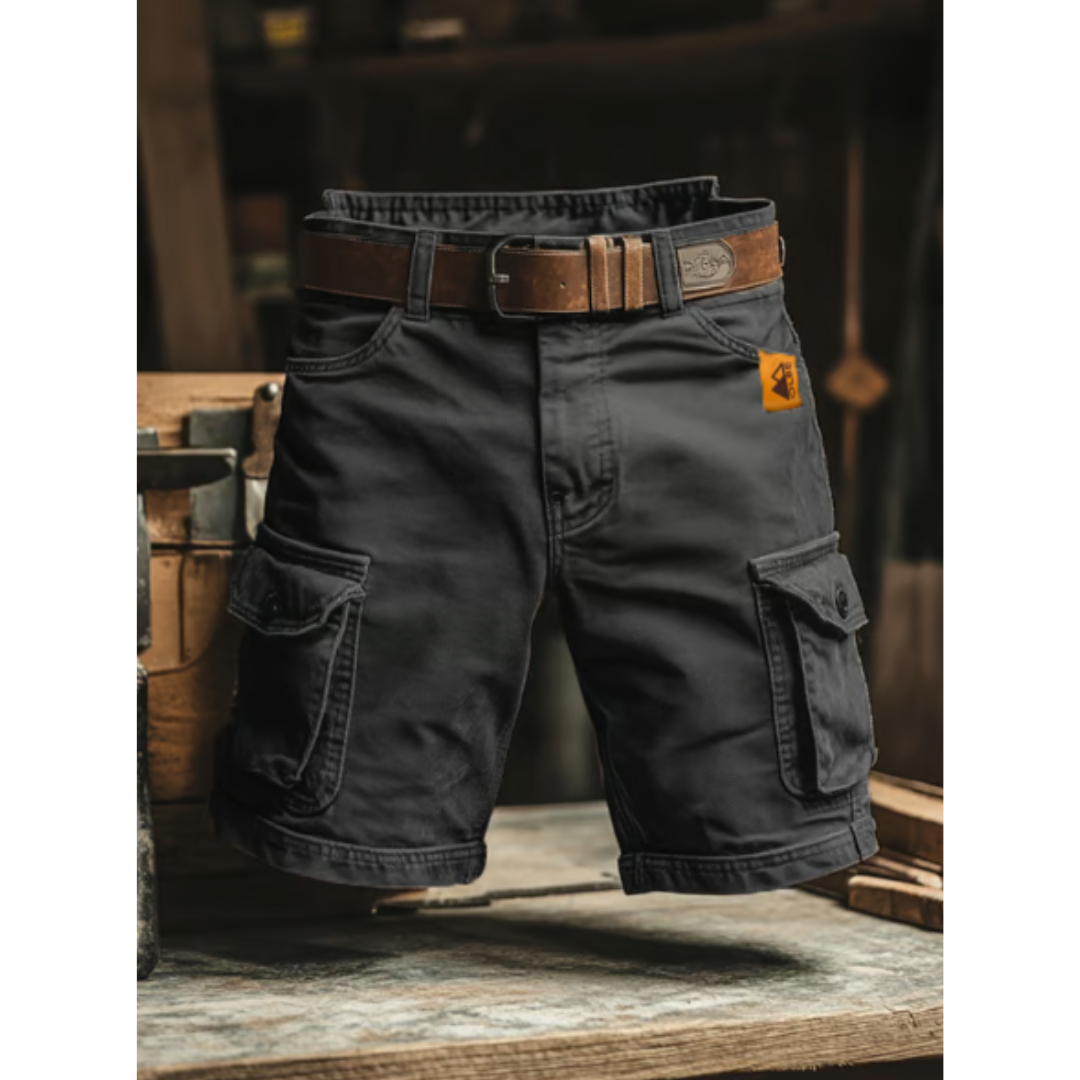 Retro multifunctional cargo shorts for men in ripstop