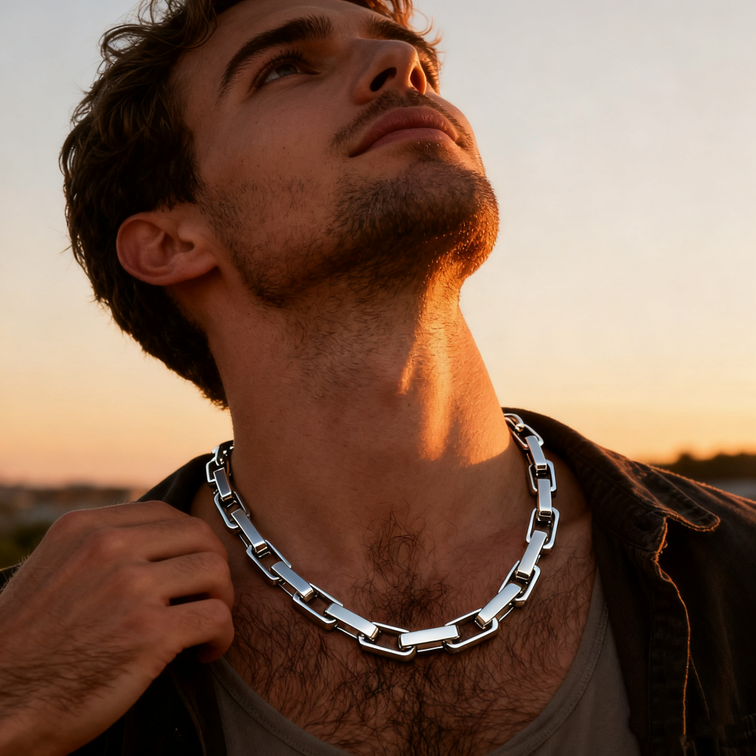 Square Titanium Steel Bracelet / Necklace