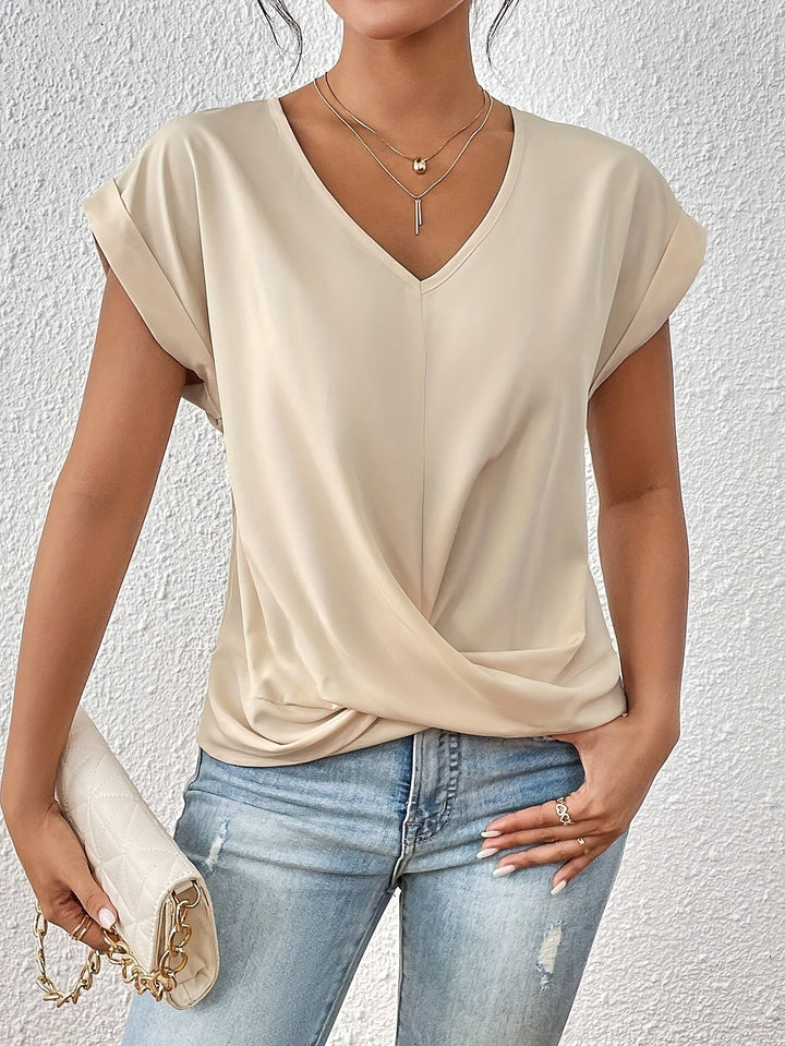 Mia | Twist Front V-Neck Top