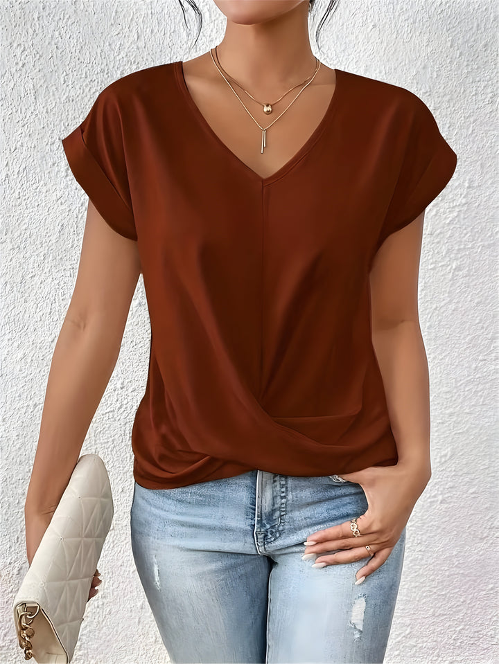 Mia | Twist Front V-Neck Top