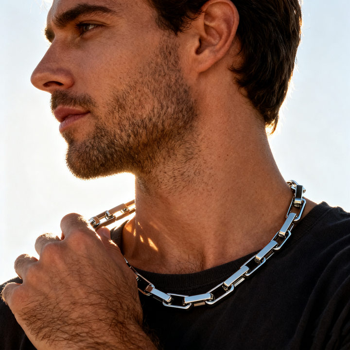 Square Titanium Steel Bracelet / Necklace