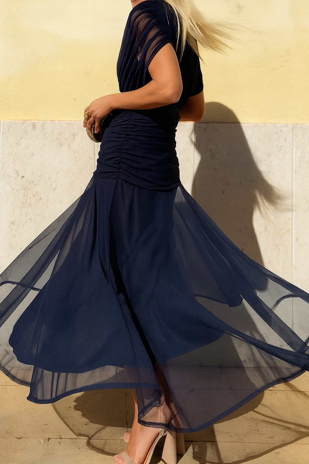 Women's Elegant Mesh Boutonniere Dress