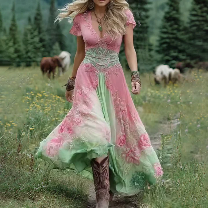 Celestine | Tailored Flowing Floral Dress