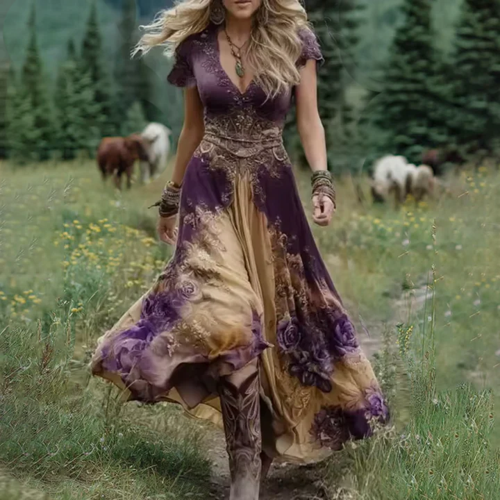 Celestine | Tailored Flowing Floral Dress