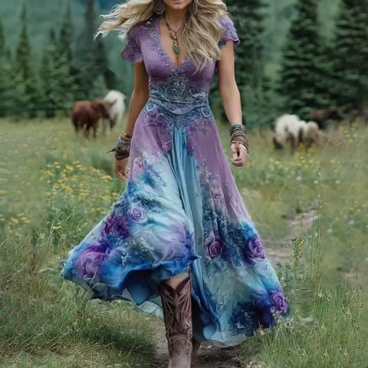 Celestine | Tailored Flowing Floral Dress