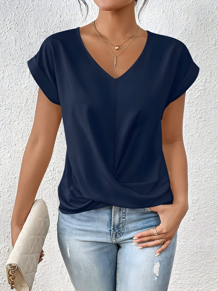 Mia | Twist Front V-Neck Top