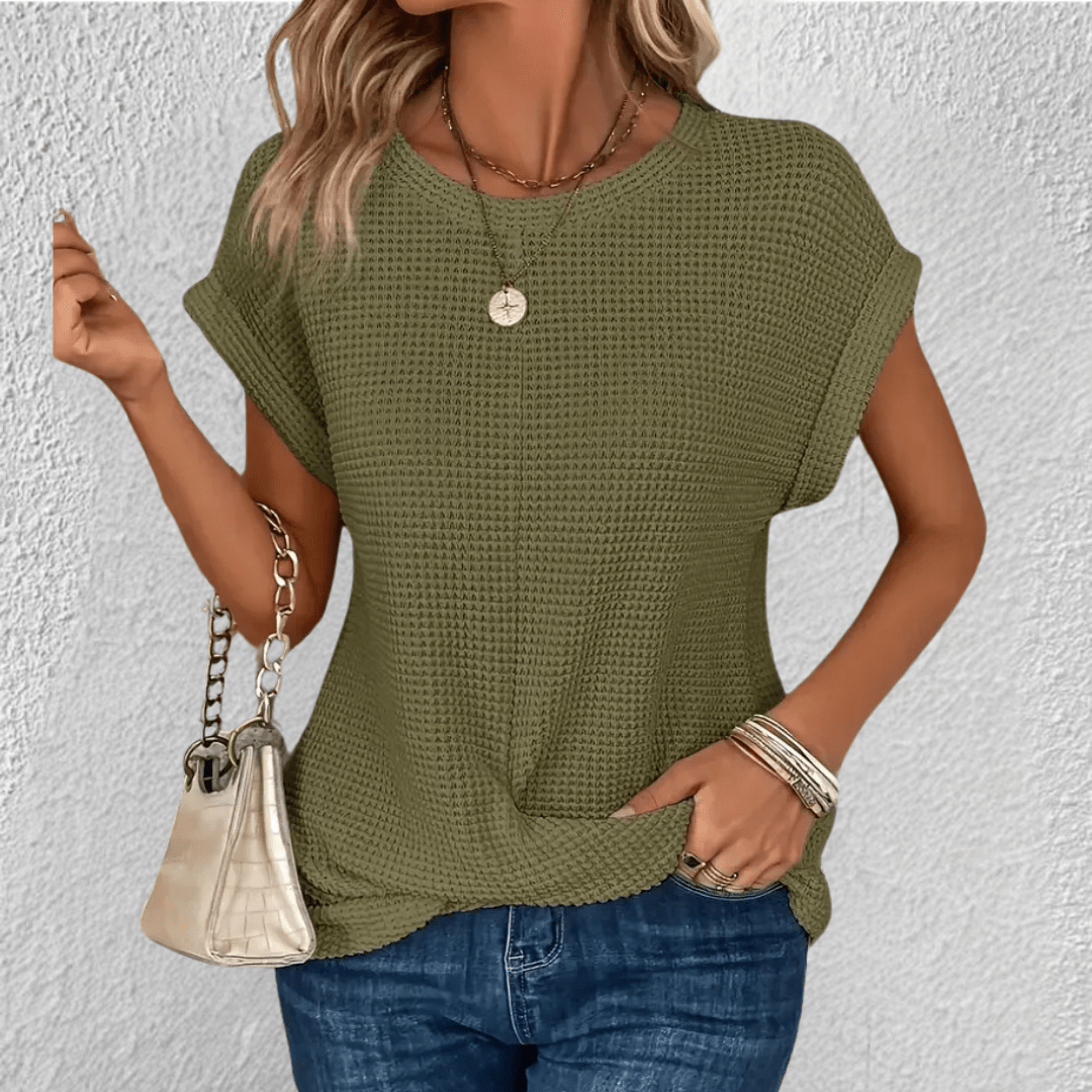 Luna | Tummy Tucking Waffle-knit top