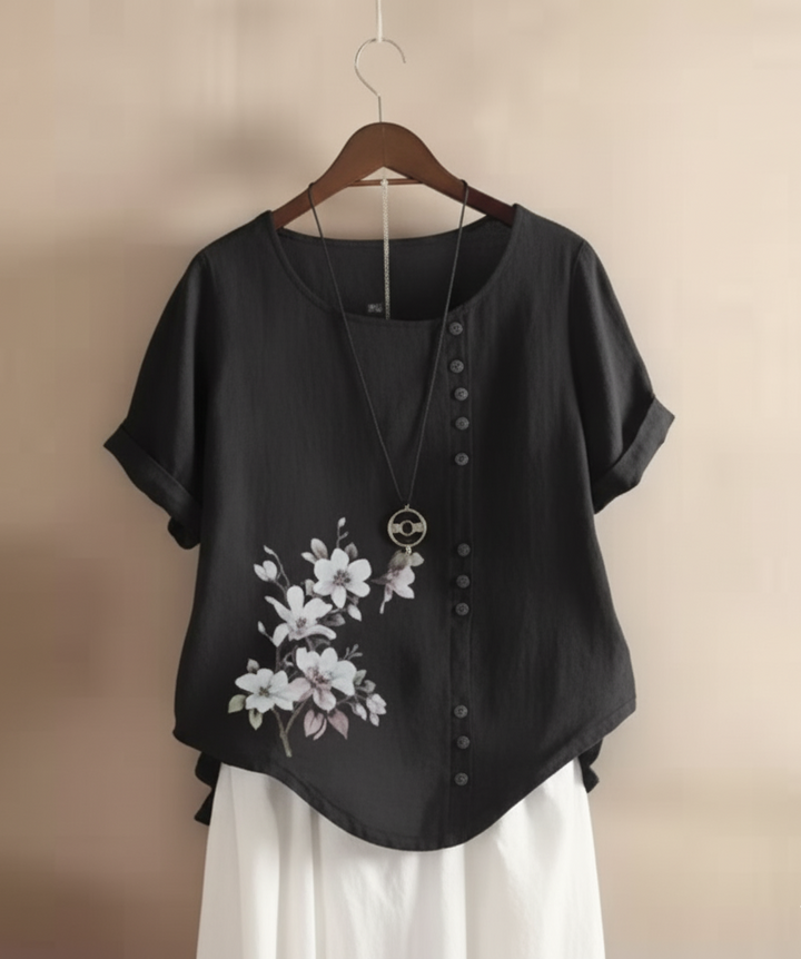 Gemma | Floral Detail T-Shirt